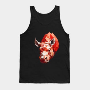 Red rhino head geometric art Tank Top